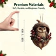 thumbnail image 5 of Forest Animal Acorn Ornaments 2D, Flat Detailed Woodland Creature Figurines in Acorn Shell, Hanging Christmas Tree Ornaments, Unique Animal Lover Gift Idea, Christmas Decor(Owl), 5 of 6