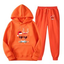 Plebaso Two Piece Outfit for Women Christmas Tracksuit Long Sleeve Hoodie and Sweatpants Lounge Sets