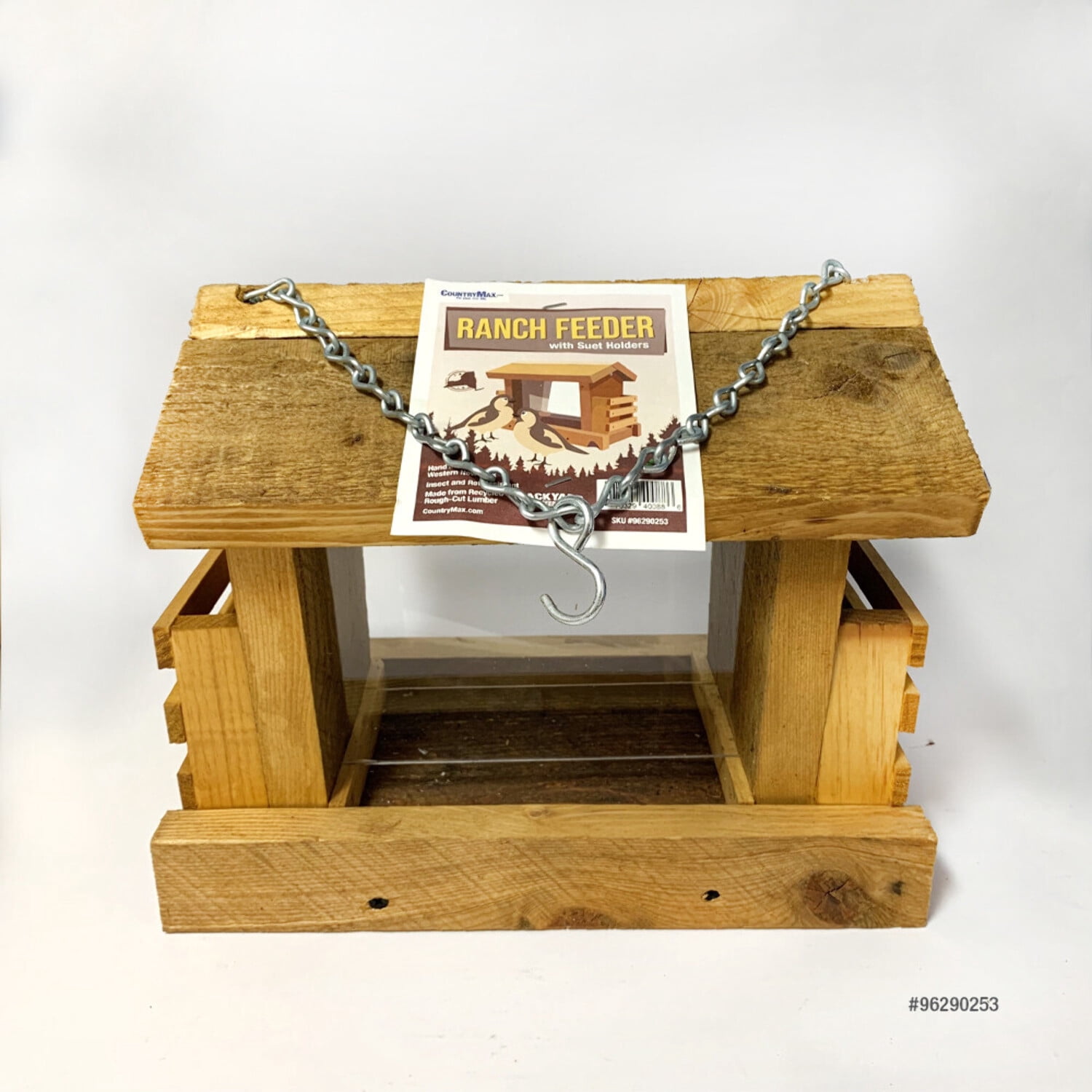 CountryMax Backyard Seeds Wood Ranch Feeder with Suet Holders - Walmart.com