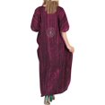 thumbnail image 4 of HAPPY BAY Women's Summer Plus Size Caftan Maxi Boho Sleepwear Loungewear Dashiki House Dresses for Women 2X-3X Flamingo_AC194, 4 of 4