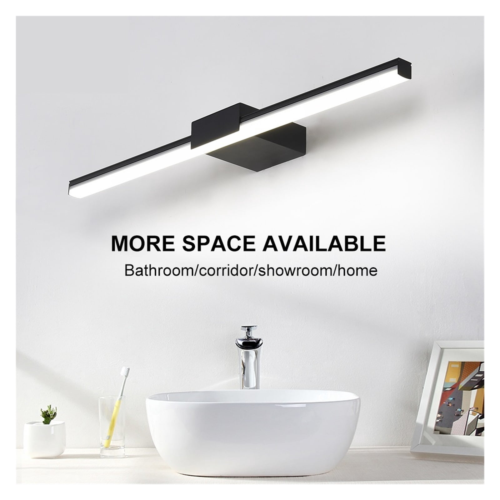 Led Wall Lamp Bathroom Vanity Light 40cm 55cm AC85 - 265V, Indoor Modern Wall Sconces Mirror Wall Light Fixtures Black White