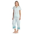 thumbnail image 2 of Casual Nights Lace Trim Women's Short Sleeve Capri Pajama Set, 2 of 5