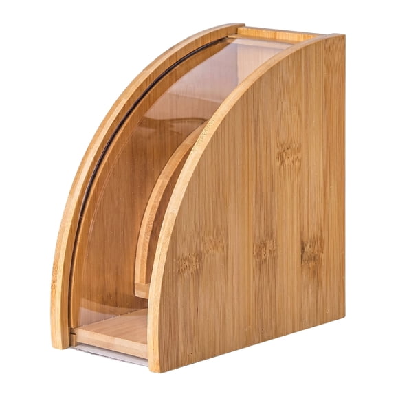 Solid Wood Coffee Filter Storage Box with Transparent Lid – Dust-Proof Organizer for Cone Filters, Compact Countertop Holder for Pour-Over Brewing