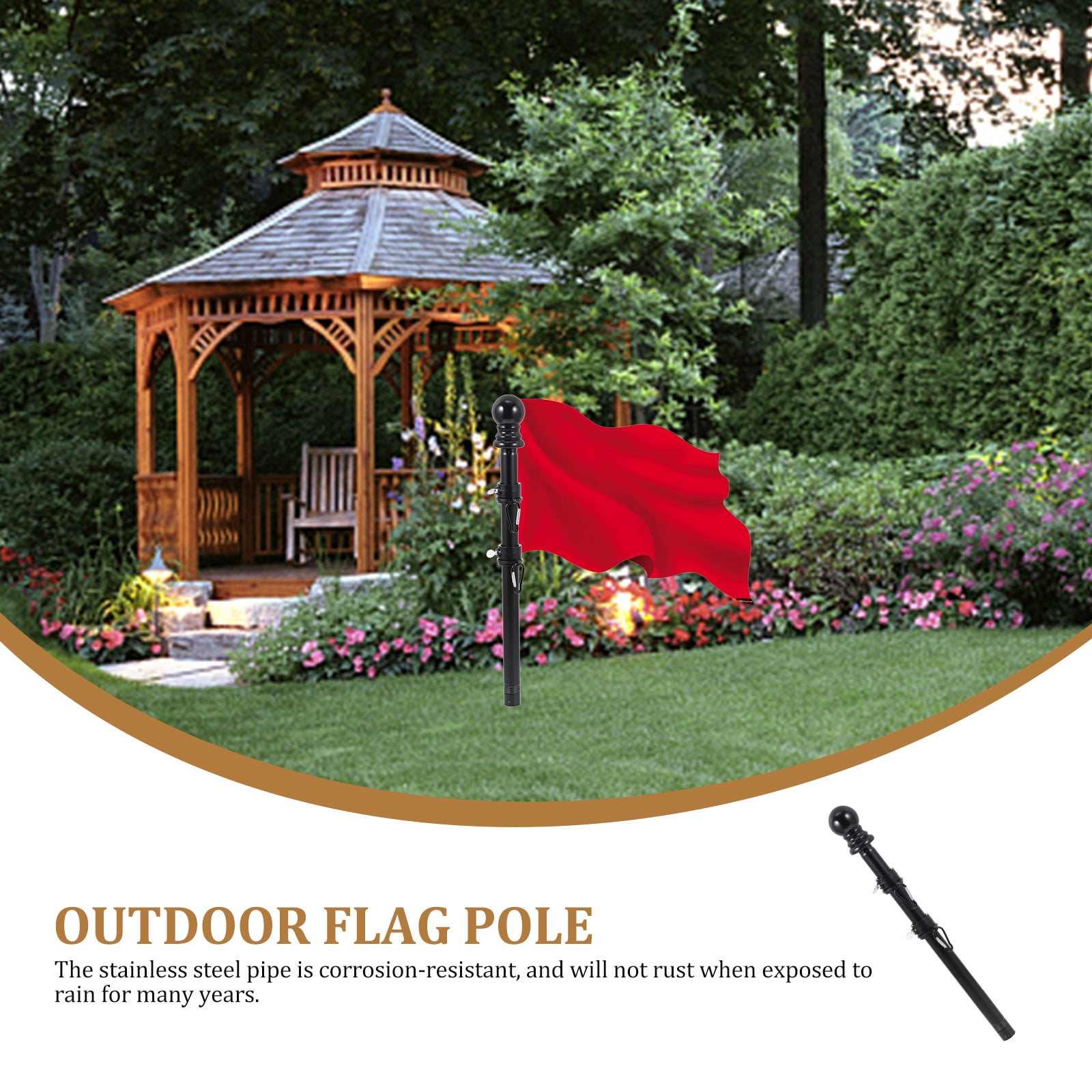 Gymnture Rotatable Stainless Steel Flag Pole with Bracket