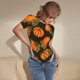 thumbnail image 3 of Fotbe Orange Pumpkin Body de Mujer con Cuello Redondo y Mangas Cortas, Sin Mangas Ajustado, Suave, Cómodo y Básico-Large, 3 of 7
