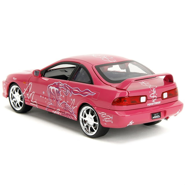 1995 Honda Integra Type R Pink with Graphics "Fast & Furious Remix" Series 1/24 Diecast Model Car by Jada