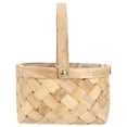 thumbnail image 1 of EeaseMX Cesta de almacenamiento portátil de ratán hecha a mano, cesta de almacenamiento para artículos del hogar, cesta de madera tejida con asa (mediana), 1 of 8