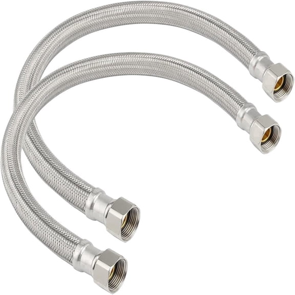 Krydros 18" Stainless Steel Braided Water Heater Connector, 2-Pack