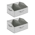 thumbnail image 3 of 2 contenedores de almacenamiento plegables, organizador de armario con asa, cesta de almacenamiento dividida, portátil y duradera para estantes y Gris moteado, 3 of 8