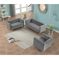 thumbnail image 2 of Morden Fort Contemporary Living Room Set Velvet Upholstered Accent Chair Loveseat Sofa Gray, 2 of 9
