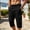 Black, variant on WIZUTIZ Men's Summer Cargo Capris Solid Color Drawstring Elastic Waist Pocket Workwear Cropped Pants Lightweight Polyester Breathable for Outdoor Hiking Daily Wear Mens Fashion