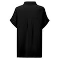 thumbnail image 7 of Womens Short Sleeve Tops Button Down Lapel Shirts for Women Side Split Solid Color Summer Tees with Pocket Gifts for Mom, 7 of 7