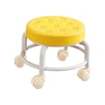 thumbnail image 2 of Taburete bajo con ruedas y poleas, pequeño, redondo y giratorio 360 degree amarillo, 2 of 9