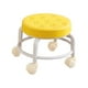 thumbnail image 2 of Silla giratoria con asiento bajo con ruedas, taburete de pedicura pequeño, resistente y resistente, 360 grados amarillo, 2 of 9