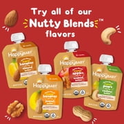 Happy Baby Organics Nutty Blends Stage 2, Bananas & Almond Butter and Bananas & Peanut Butter Organic Baby Food, 8 Ct