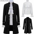 thumbnail image 1 of Men Steampunk Trench Coat / Shirt Vintage Prince Overcoat Medieval Renaissance Jacket Victorian Edwardian Cosplay Costume, 1 of 2