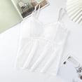 thumbnail image 7 of Tank Tops for Women qinhaie Women's Lace Camisole with Padded Bra, Adjustable Spaghetti Straps V Neck Crop Top, Soft Breathable Bra White Camisoles & Tanks, 7 of 7