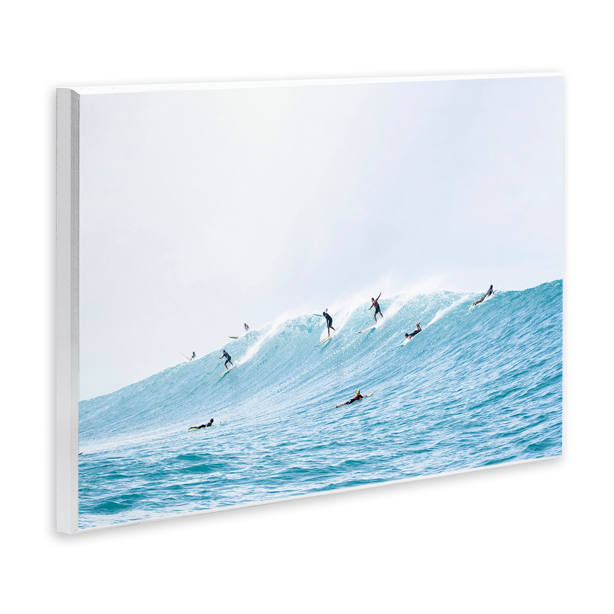 Stupell Industries Blue Wave Surfers Nautical & Beach Photography Unframed Art Print Wall Art, 19 x 13