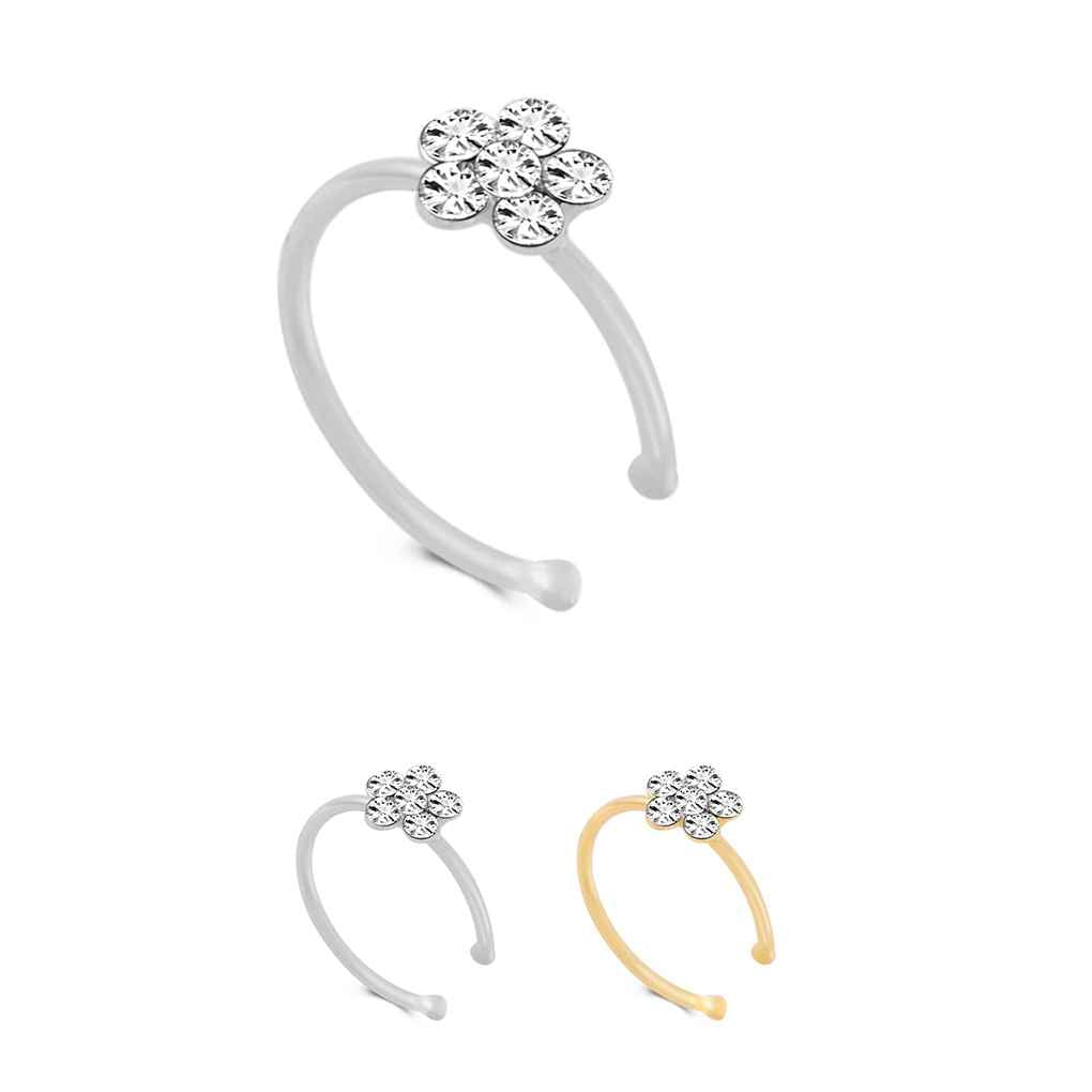 how to put in a hoop nose ring with diamond