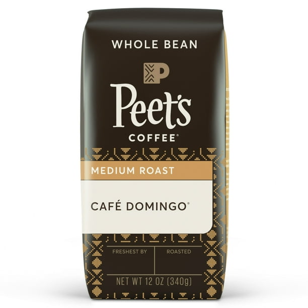 Peet's Coffee Café Domingo, Medium Roast Whole Bean Coffee, 12 oz Bag