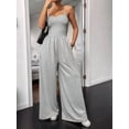thumbnail image 6 of Women's Wide Leg Spaghetti Strap One Piece Baggy Pants Outfit Jumpsuit Romper for Summer Light Gray XXL, 6 of 8