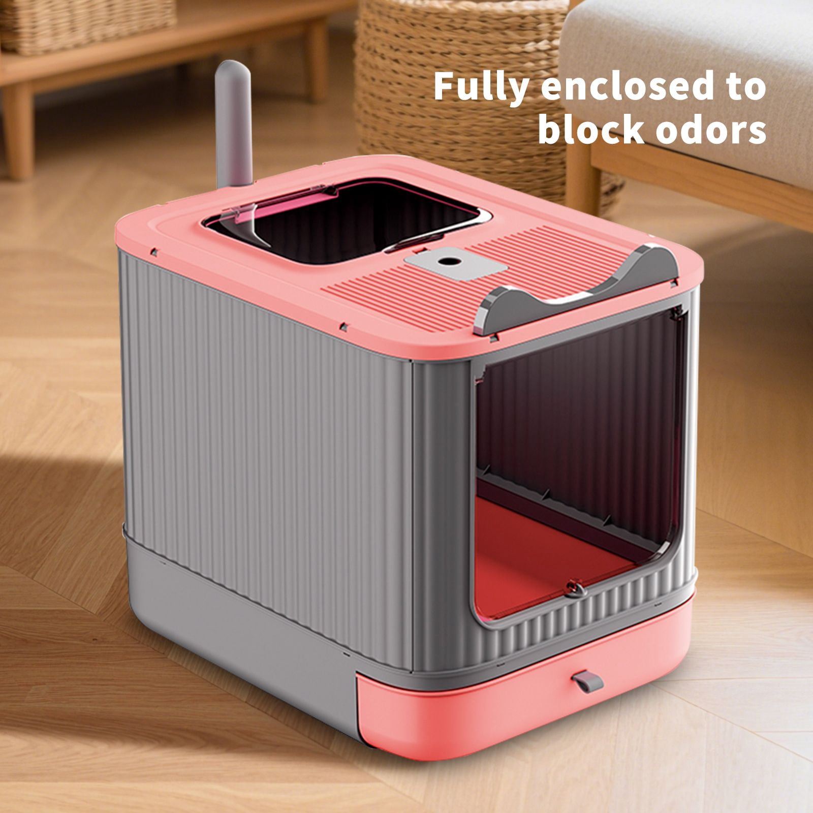Drawer Style Cat Litter Box, Foldable Collapsible Design