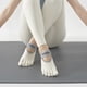 thumbnail image 1 of Calcetines de yoga antideslizantes de primavera y verano para mujer, de algodón de color sólido, que absorben el sudor, sin espalda, con cinco dedos, con tiras para trampolín, 1 of 2