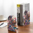 thumbnail image 5 of Susaid Fantasy Colorful Beast Print Wooden Bookends Decorative Book Ends for Shelves Heavy Books Holder Organizer Non-Slip Desk Book End for Kids Room Office School 1 Pairs, 5 of 8