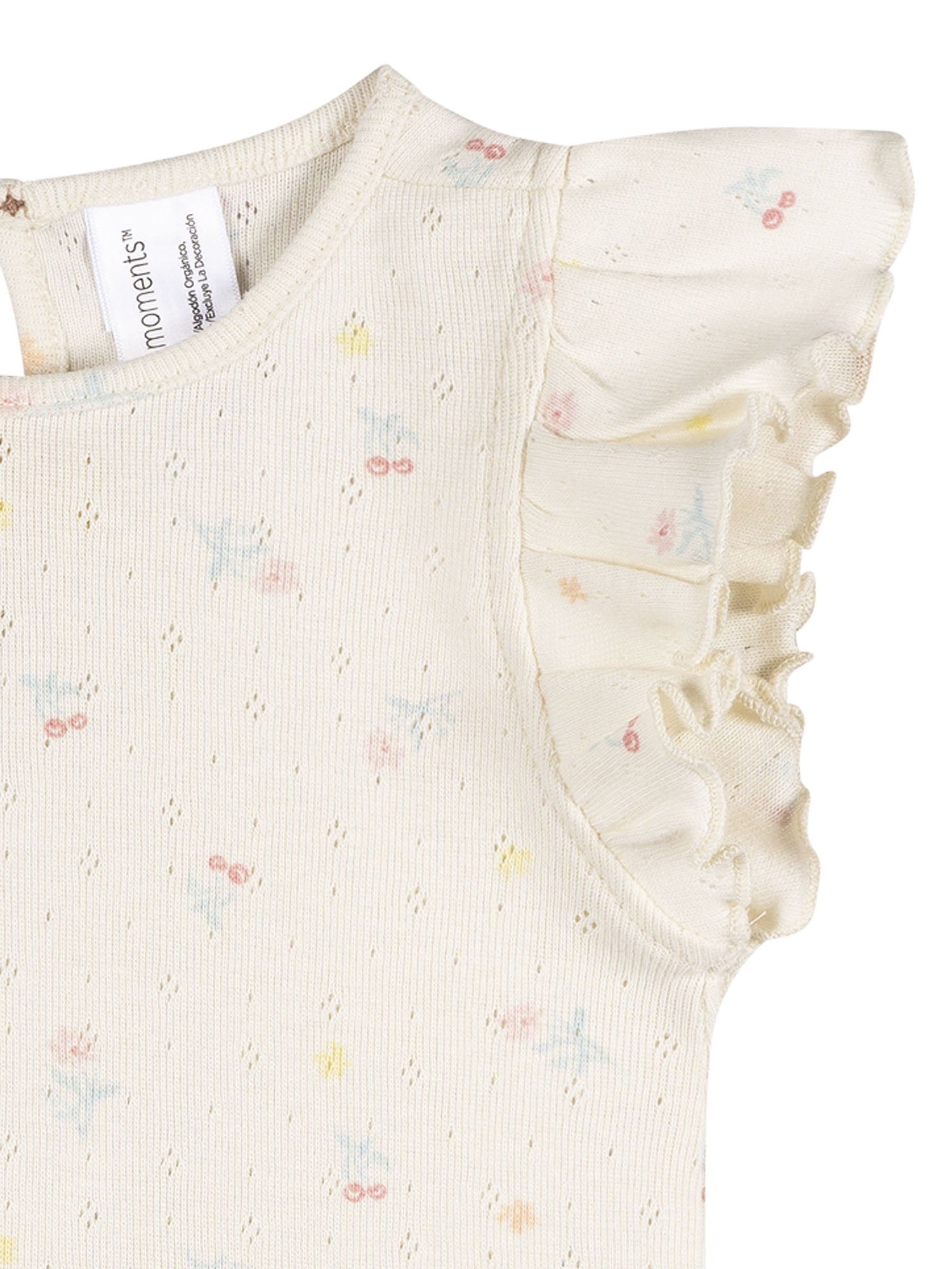 Modern Moments by Gerber Baby Girl Organic Flutter Sleeve Top, Sizes 0/3 Months - 24 Months