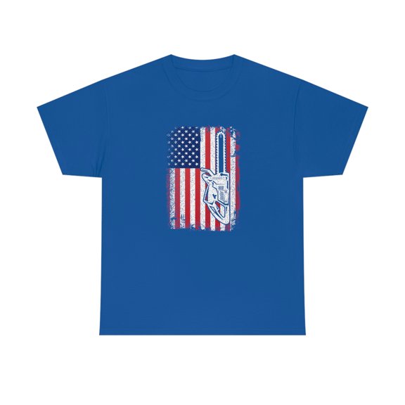 Patriotic Chainsaw USA Flag T-shirt - ID: 2103
