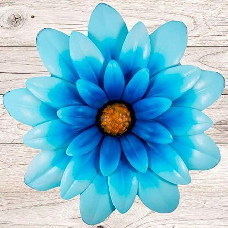 Shefio Metal Flower Wall Decor Blue Outdoor Art For Home Garden Office Fl Indoor Living Room Decoration 3d Spring Fence Decorations Canada - Outdoor Metal Wall Decor Flowers