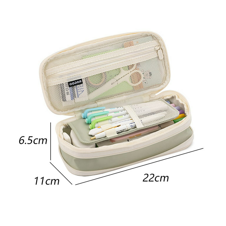 Climberty 1 Big Capacity Pencil Pen Case Bag Pouch Holder  for Middle High School Office College Girl Adult Large Storage Green Art  Polyester Pencil Box - Pouch