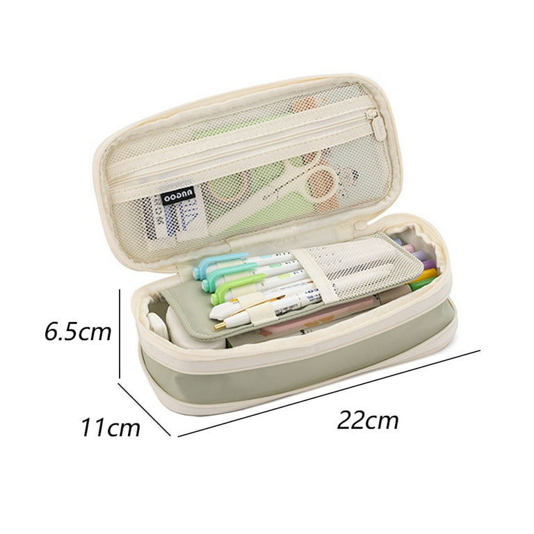 Climberty 1 Big Capacity Pencil Pen Case Bag Pouch Holder  for Middle High School Office College Girl Adult Large Storage Green Art  Polyester Pencil Box - Pouch