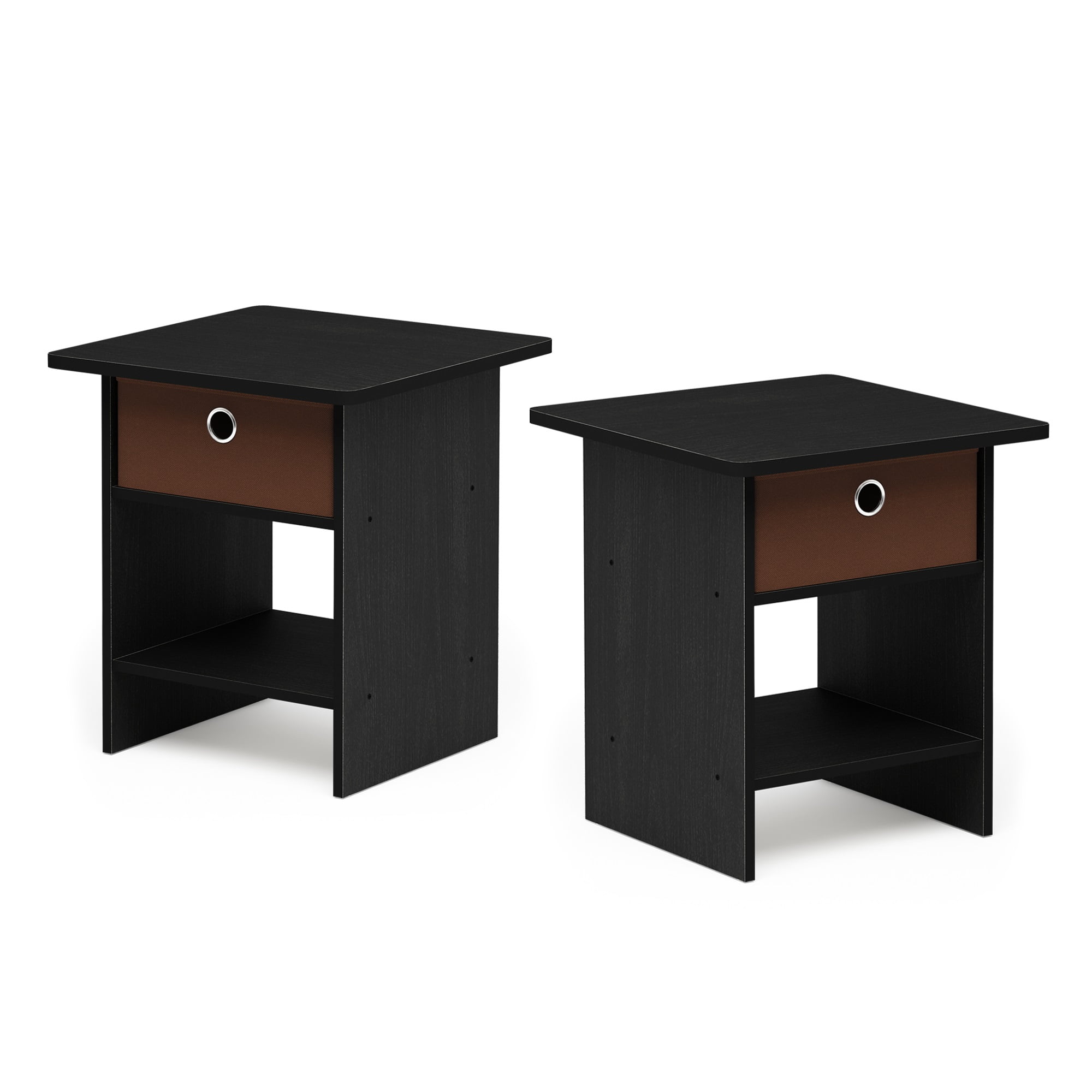 FURINNO 10004AM/MBR 10004 end Table 1-Pack Americano/Medium Brown 