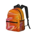 thumbnail image 2 of Vsdgher Orange Flower Psychedelic Print Unisex Large Capacity Bookbag Schoolbag Casual Daypack for High School/College/Teens/Travel/Work, 2 of 8