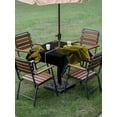 thumbnail image 3 of Outdoor Tablecloth with Umbrella Hole and Zipper, Yellow Rose Square Table Cloth 54x54 Inch Waterproof Tablecloth, Vintage Abstract Garden Flower Floral Black Picnic Table Cover for Patio Camping, 3 of 7