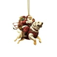thumbnail image 2 of Santa Riding Dog Christmas Tree Acrylic Pendant – Inspirational Nativity Scene with Doll and Tree Shape, Commemorative Ornament for Christmas Celebration,E, 2 of 4