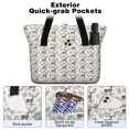 thumbnail image 2 of Tote Bag for Women - Brown Christmas Deer Pattern Shoulder Bag - Large Utility Work Duffle Bag with Zipper Handbag for Travel, Work, Sprots, 2 of 5