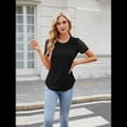 thumbnail image 4 of Camisetas de Corta para Mujer, Blusas Informales de Moda para Verano y . Conjuntos de Vacaciones Modernos. Negro S, 4 of 10