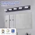 thumbnail image 6 of Miniyam Hard-Wired Vanity Light, 5-Light Modern Acrylic Wall Fixture for Bathroom Mirror Lighting, 6 of 7