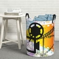 thumbnail image 3 of DouZhe Waterproof Collapsible Large Laundry Baskets, Film Movie Projector Prints Circular Hamper with Handles, 3 of 7