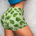 thumbnail image 4 of Logiee Broccoli 3 Print Women's Biker Shorts,Workout Gym Shorts,Scrunch Shorts,Tummy Control Hidden Scrunch Running Yoga Shorts-X-Large, 4 of 8