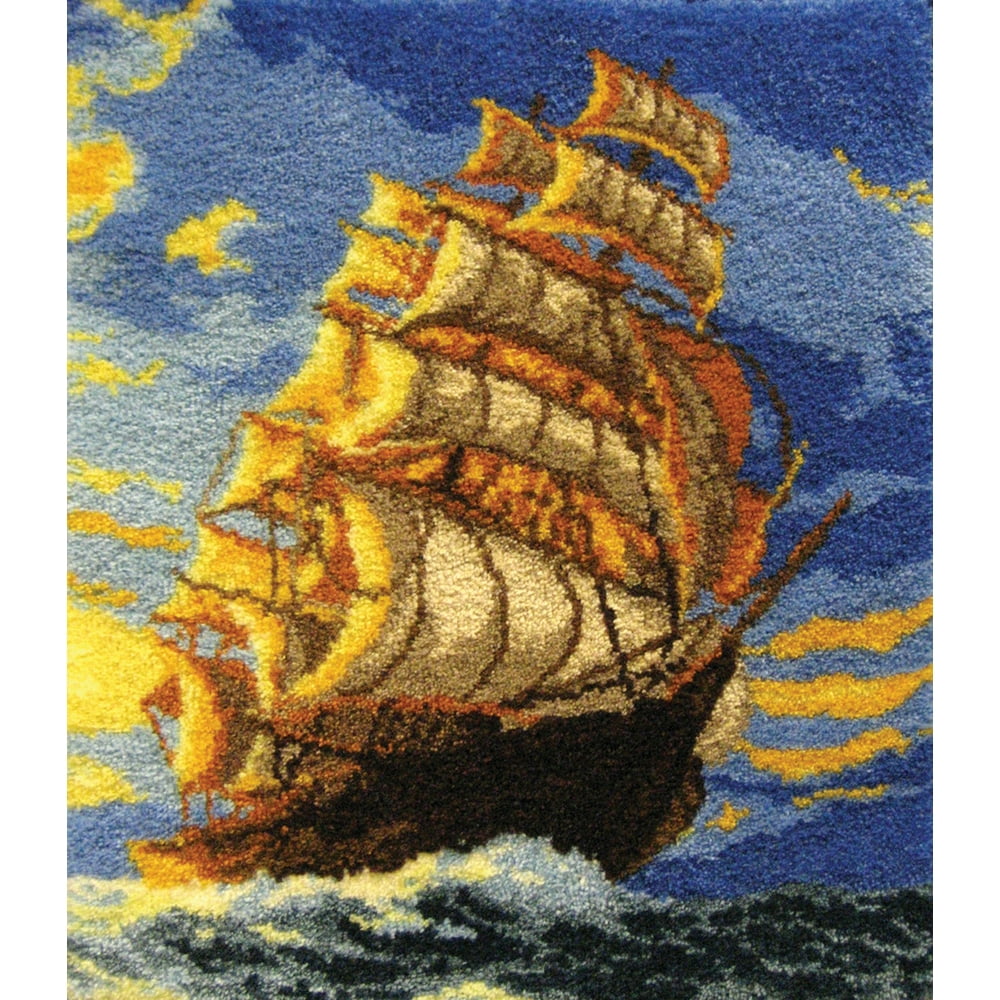 Latch Hook Kit 35.25"X40.5"Clipper Ship, Pk 1, M C G Textiles