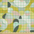 thumbnail image 2 of Ambesonne 70's Fabric by the Yard Upholstery, Overlapping Geometric Shapes, 10 Yards, Pale Earth Yellow Blush, 2 of 5