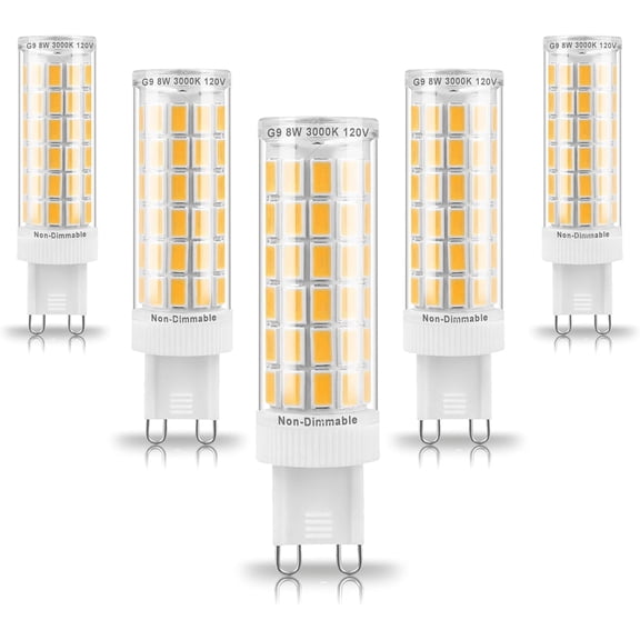 G9 LED Bulb 75W 80W 100W T4 Clear Halogen Equivalent, 1000 Lumens, 3000K Soft Warm White, AC120V G9 8W Bi-Pin LED Corn Light Bulb for Chandelier  Pendant Lighting, 5Pack