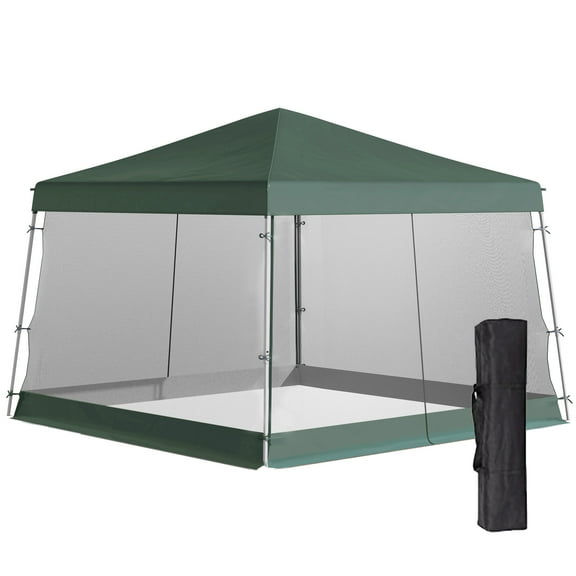 Outsunny 11.5"x11.5" Green Pop Up instant Outdoor Canopy, Adjustable Height