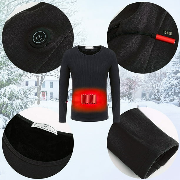 Heated Underwear for Men and Women Winter Warm 24 Areas Electric USB Heated  Heating Shirt and Pants Set App Control 5 Settings 