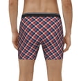 thumbnail image 4 of Cauagu Red Blue Checked Print Men's Boxer Briefs, Funny & Cute Underwear Elastic Waistband Briefs Ideal Gift for Men,1-Pack, 4 of 7