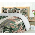thumbnail image 5 of Ambesonne Monstera Duvet Cover Set, Mid Century Boho Shapes, King, Evergreen Pale Rust Brown, 5 of 6