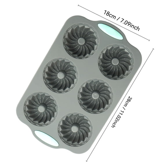 SLYNSHome Silicone Fluted Cake Pans Tray Non-Stick Cup Cake Molds Tray for Homemade Cake, Bread and Jello